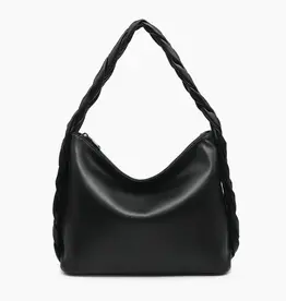 Delilah Knotted Detail Hobo w/ Knotted Handle - BLACK