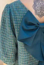 Contrast Bow Back Detailed Shift Dress