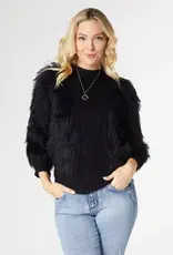 Imani Cable Knit Faux Fur Sweater