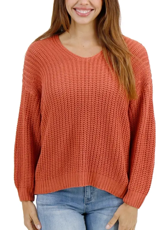 Grace and Lace Boyfriend Slouchy Knit Sweater