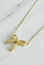 Simply Shine Bow Necklace - Gold
