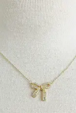 Simply Shine Bow Necklace - Gold