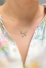 Simply Shine Bow Necklace - Gold