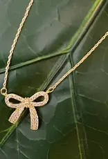 Simply Shine Bow Necklace - Gold