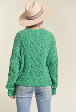 Soft Crew Neck Cable Knit Sweater