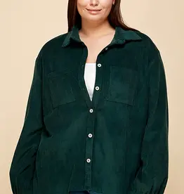 Plus Lightweight Corduroy Shacket