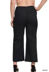HIGH RISE FLARE CROPPED COLOR DENIM PANTS