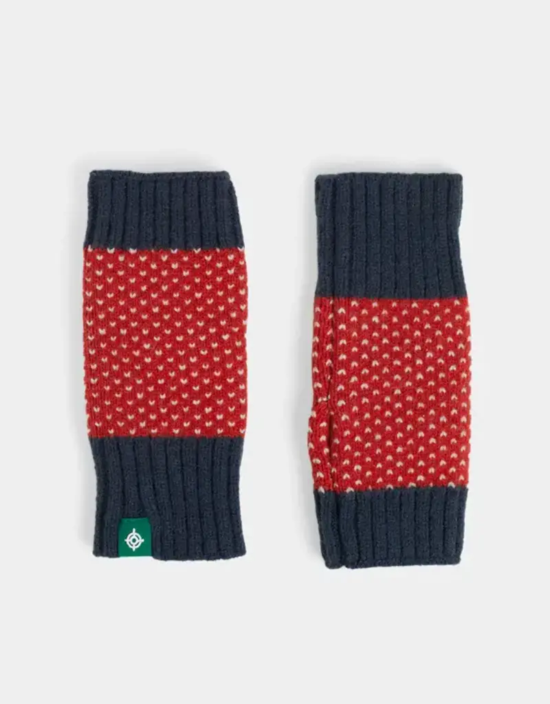 Fa La La Winter Knit Fingerless Gloves - Red