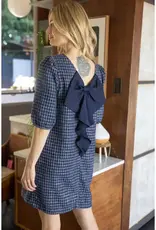 Contrast Bow Back Detailed Shift Dress