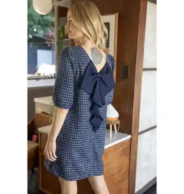 Contrast Bow Back Detailed Shift Dress