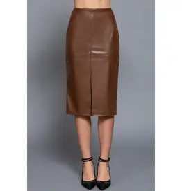 Faux Leather Midi Skirt