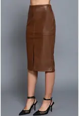Faux Leather Midi Skirt