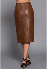 Faux Leather Midi Skirt