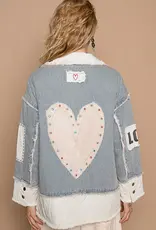 Patch Studded Heart Jacket