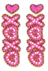 Xoxo Jeweled Beaded Valentine Letter Earrings