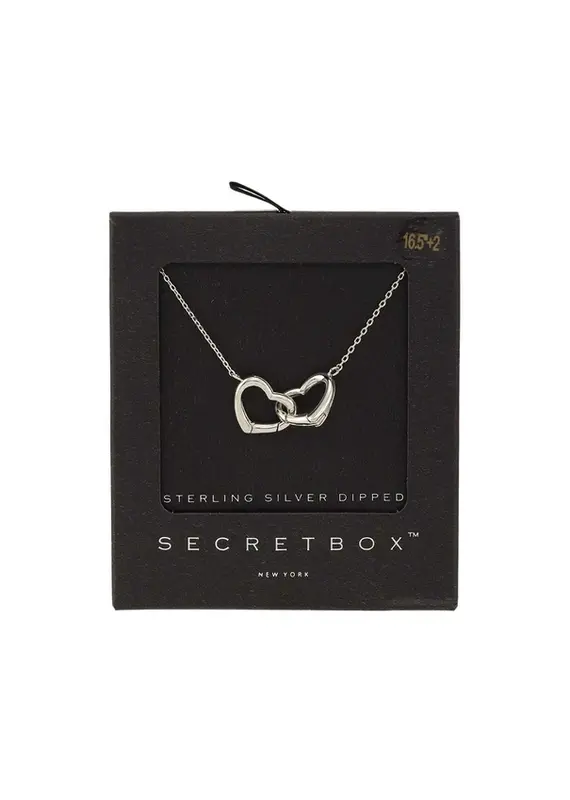 Silver Dipped Heart Linked Necklace