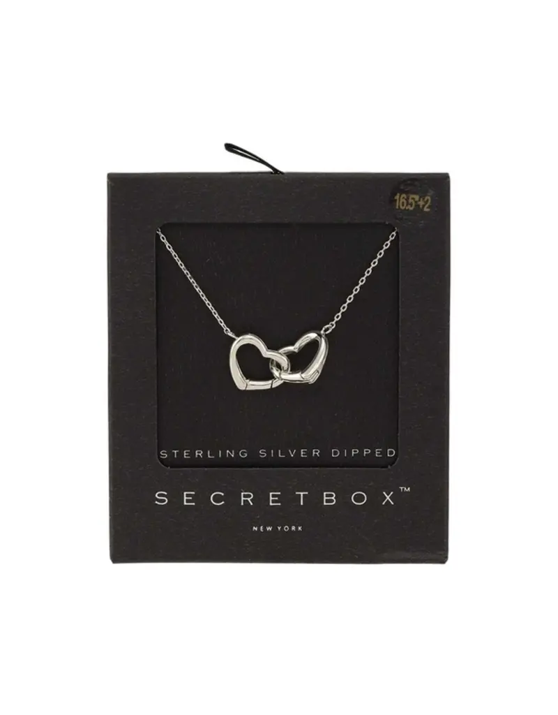 Silver Dipped Heart Linked Necklace