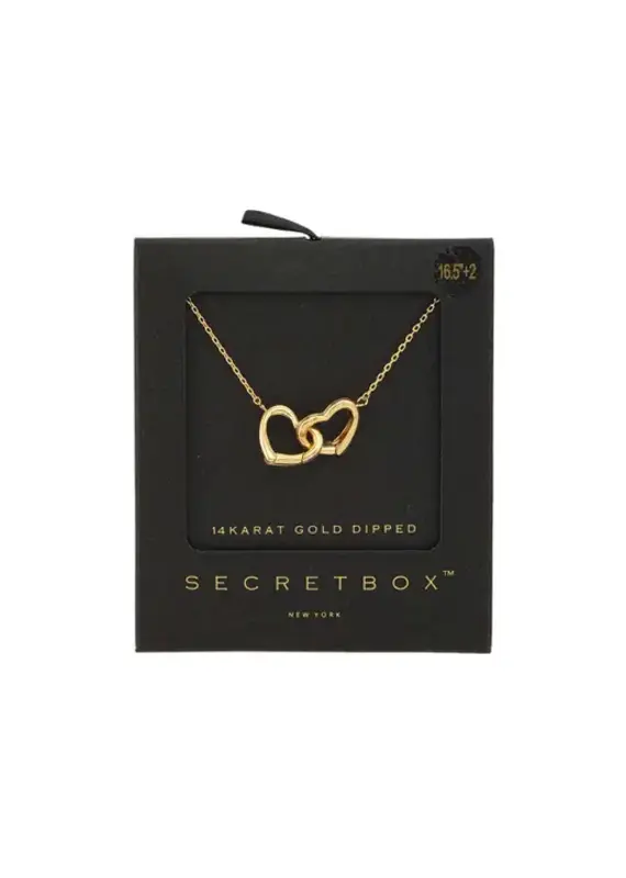 Gold Dipped Heart Linked Necklace