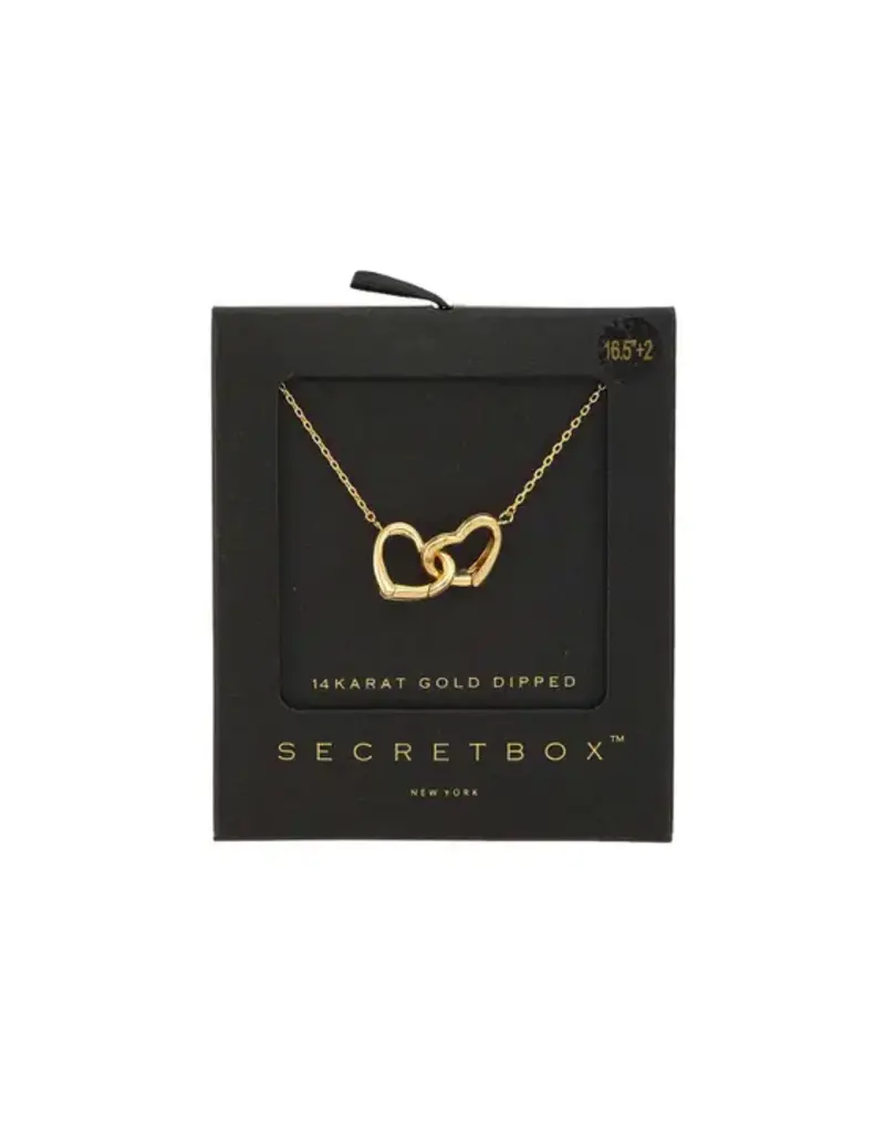 Gold Dipped Heart Linked Necklace