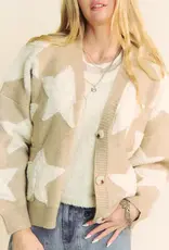 Fuzzy Knit Star Cardigan