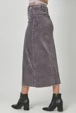 Washed Front Slit Corduroy Skirt