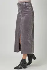 Washed Front Slit Corduroy Skirt