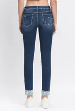 Mid Rise Cuffed Skinny Jeans