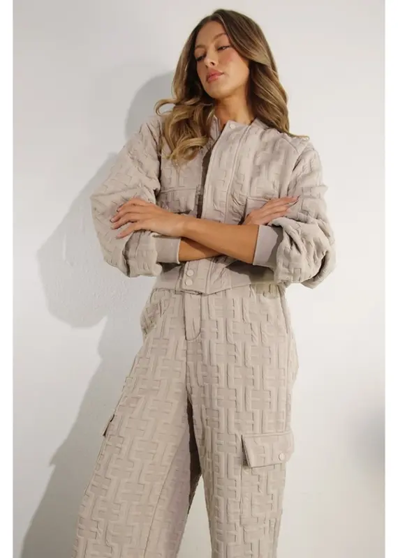 Embossed Bomber Jacket