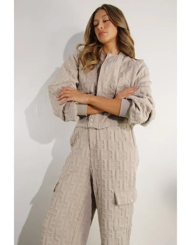 Embossed Bomber Jacket