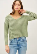 V-Neck Ribbed Sweater