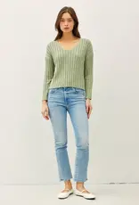 V-Neck Ribbed Sweater