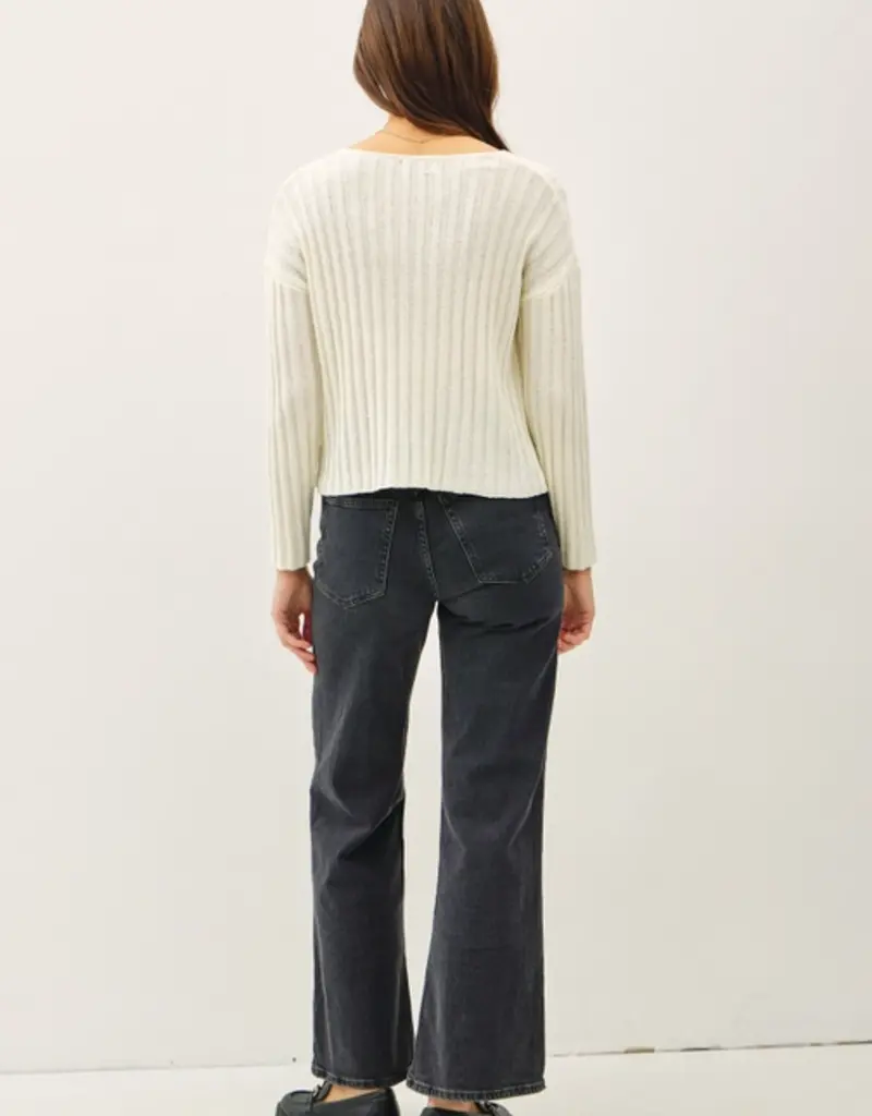 V-Neck Ribbed Sweater
