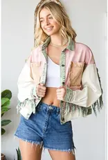 Washed Fringe Twill Jacket