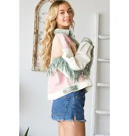 Washed Fringe Twill Jacket