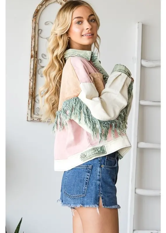 Washed Fringe Twill Jacket