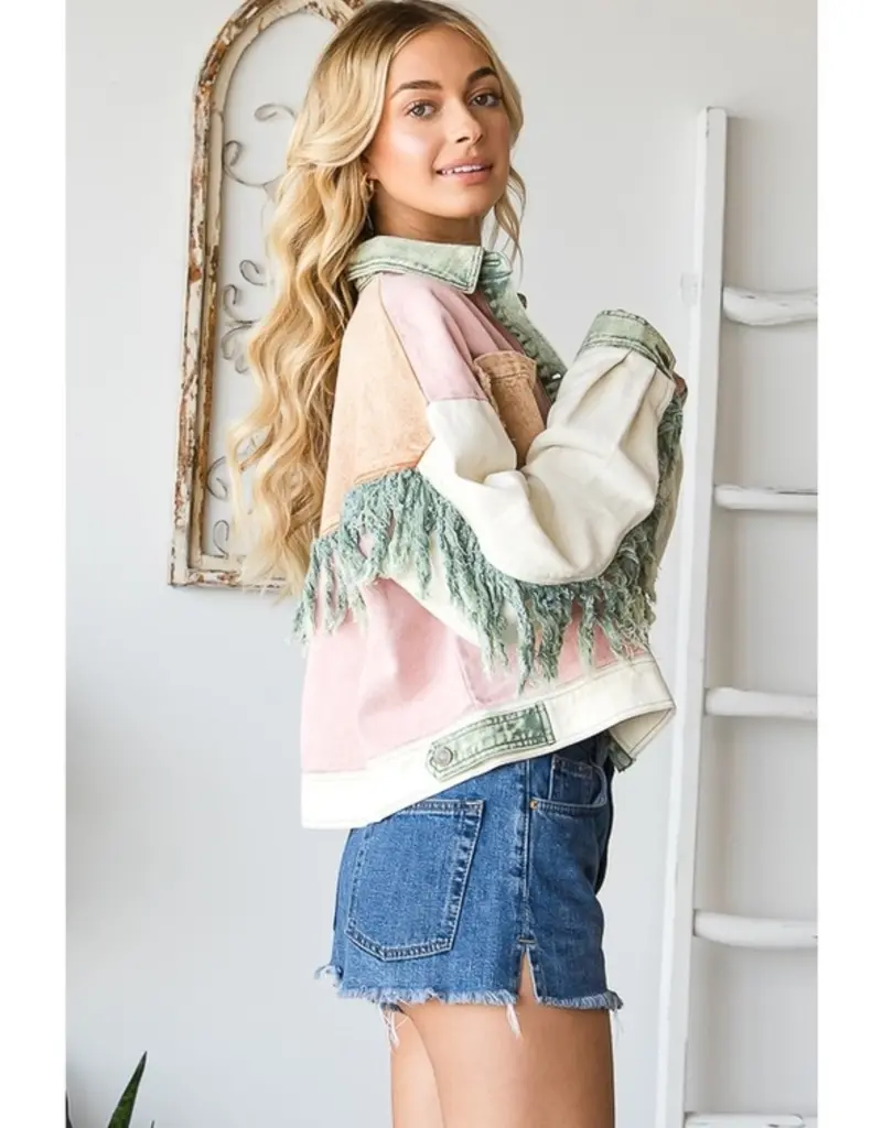 Washed Fringe Twill Jacket