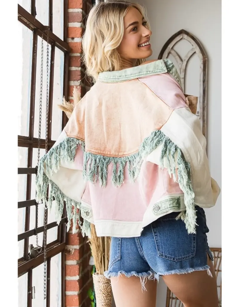 Washed Fringe Twill Jacket
