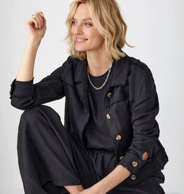 Linen Jacket with Frayed Edges