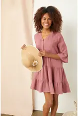 Lilith Elbow Sleeve Gauze Dress