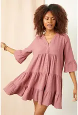 Lilith Elbow Sleeve Gauze Dress