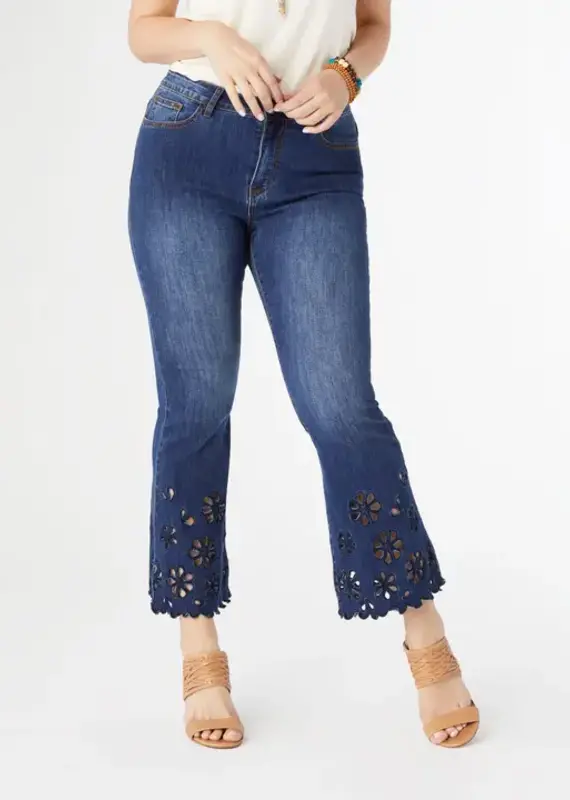 Bambu Soft Flare Ankle with Eyelet Flowers