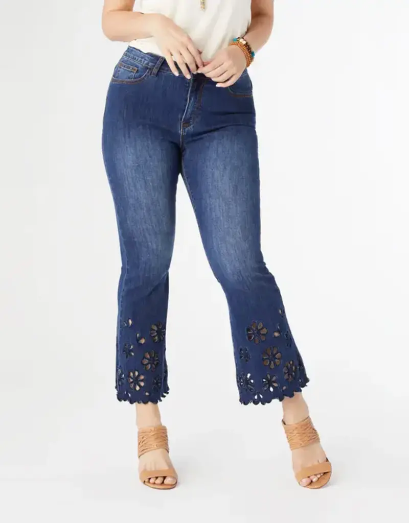 Bambu Soft Flare Ankle with Eyelet Flowers