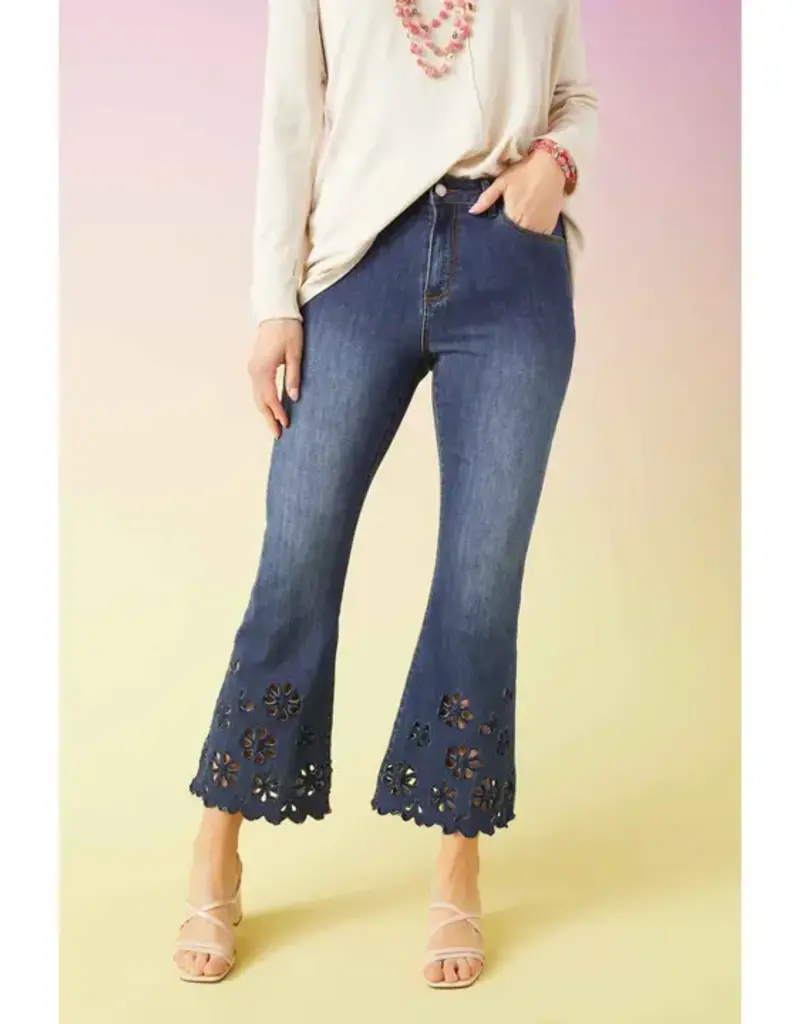 Bambu Soft Flare Ankle with Eyelet Flowers