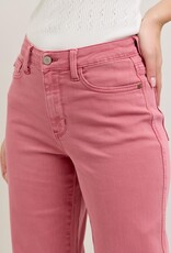 HW Garment Dyed Raw Hem Wide Leg Crop Jean