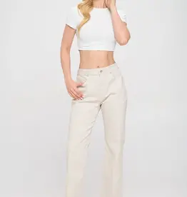 H.Rise Straight with Raw Cut Hem Jean
