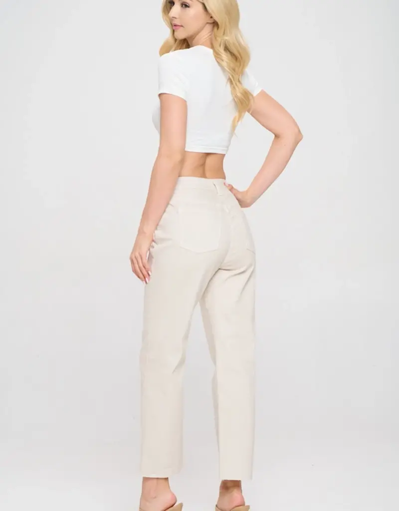 H.Rise Straight with Raw Cut Hem Jean