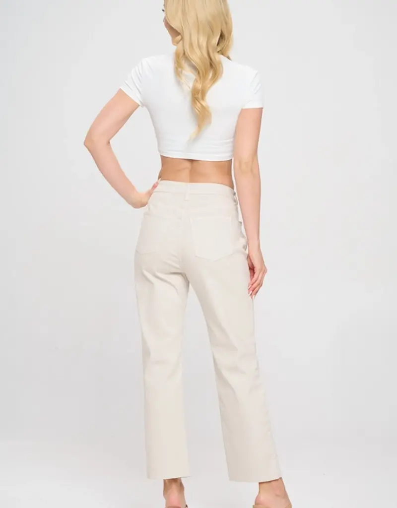 H.Rise Straight with Raw Cut Hem Jean
