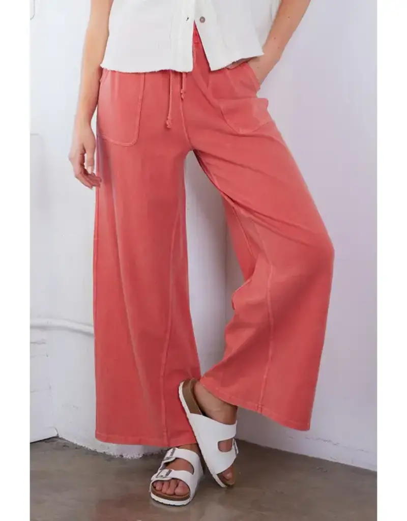 Mineral Wash French Terry Wide Leg Pants