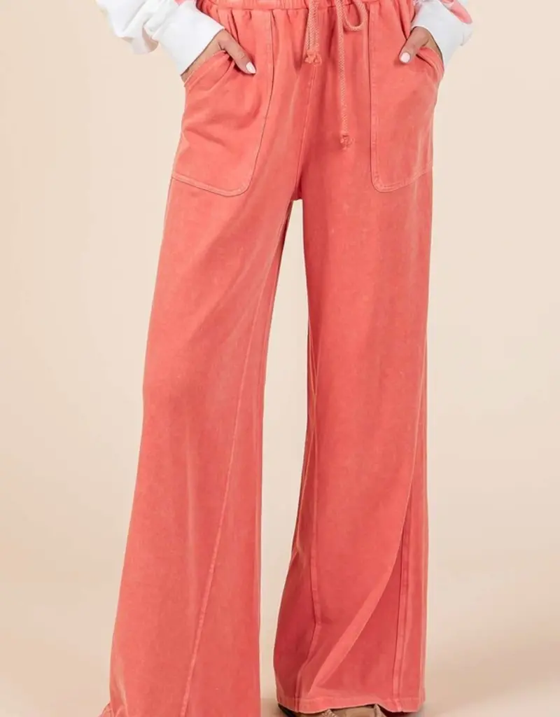Mineral Wash French Terry Wide Leg Pants