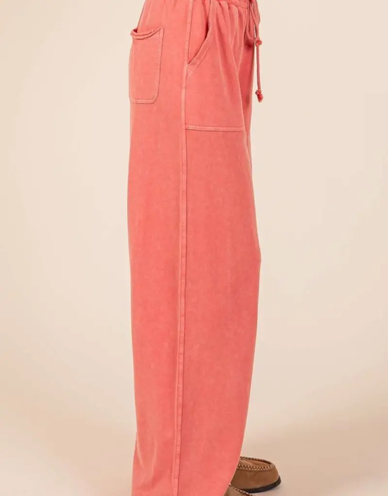 Mineral Wash French Terry Wide Leg Pants